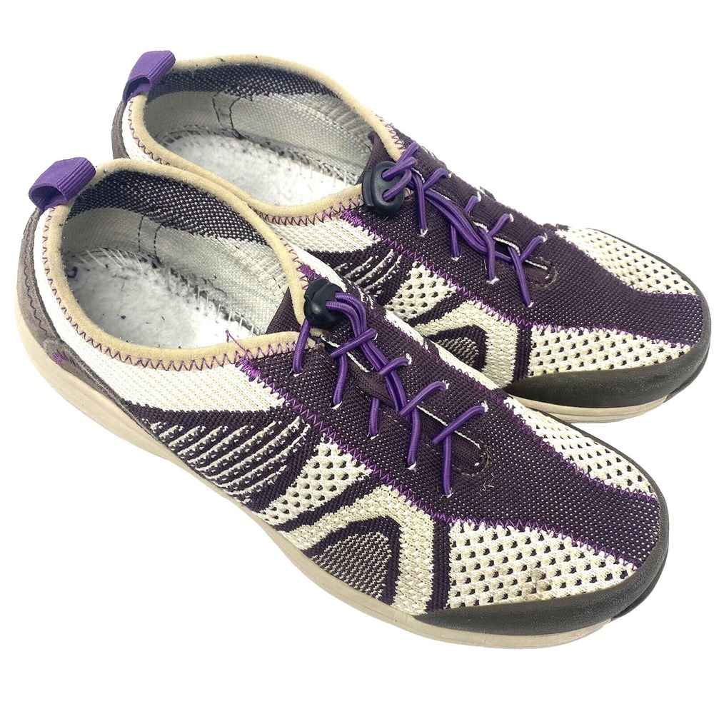 Sanita Women Sneakers US 7.5‎ EU 38 Purple Cream Knit Slip Resistant Work Shoes